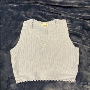 Light blue Sleeveless Knit Tank Top